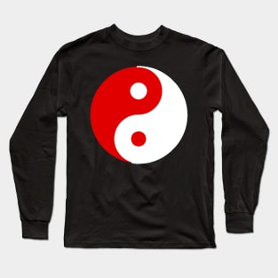 Yin Yang in red and white Long Sleeve T-Shirt